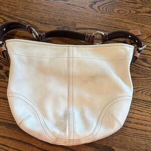 Coach White Leather Shoulder Bag
